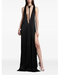 David Koma - Plunging V-Neck Side-Slit Dress - Lyst