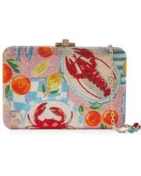 Judith Leiber - Slim Slide Amalfi Crystal-Embellished Seafood-Motif Clutch Mini Bag - Lyst
