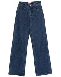 Twentyfourhaitch - Crystal-Embellished Wide-Leg Jeans - Lyst