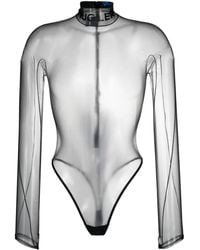Mugler - Body Brodé À Design Sans Manches - Lyst