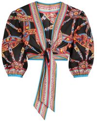 Dolce & Gabbana - Carretto-Print Batiste Top - Lyst