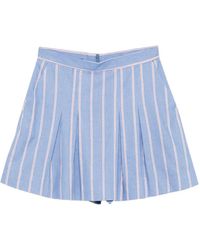 BLAKLACE - Striped Pleated Shorts - Lyst
