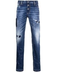 DSquared² - Distressed Paint Splattered Jeans - Lyst
