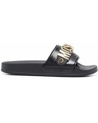 Moschino - Logo-plaque Slides - Lyst