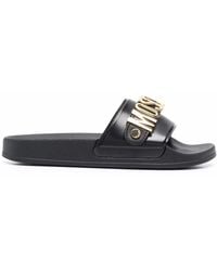 Moschino - Logo-plaque Slides - Lyst