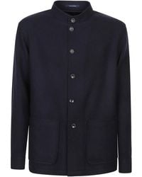 Tagliatore - Mandarin-Collar Wool Shirt Jacket - Lyst