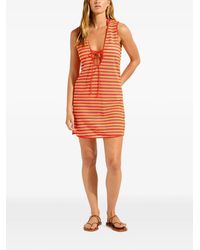 Seafolly - Calypso Striped Lace-Up Beach Dress - Lyst