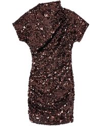 Ganni - Sequin Short-Sleeve Mini Dress - Lyst