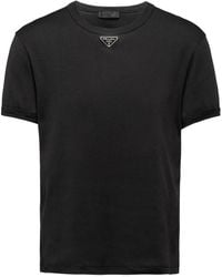 Prada - Triangle Plaque T-Shirt - Lyst