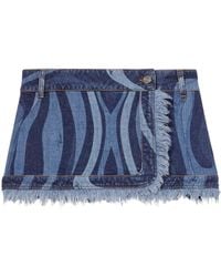 Emilio Pucci - Jeansrock mit Marmo-Print - Lyst