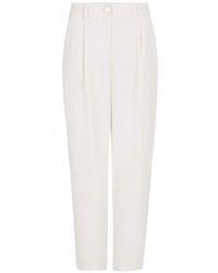 Armani Exchange - Logo-embroidered Tapered Trousers - Lyst