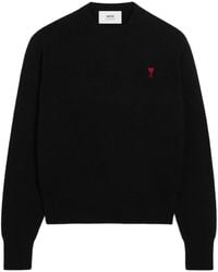Ami Paris - Trui Met Geborduurd Logo En Ronde Hals - Lyst