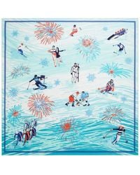 Ferragamo - Winter Alpine Print Silk Foulard - Lyst