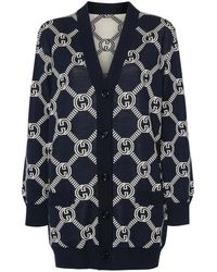 Gucci - Reversible Gg Wool Jacquard Cardigan - Lyst