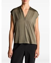 Vince - Pleated V-Neck Top - Lyst