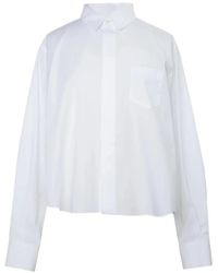 Sacai - Cropped Shirt Met Vlakken - Lyst
