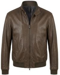 Tagliatore - Zip-Up Leather Jacket - Lyst