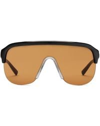 Gucci - Shield-frame Half-rim Sunglasses - Lyst