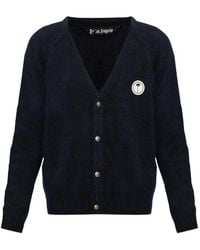 Palm Angels - Logo-Patch Intarsia-Knit Cardigan - Lyst