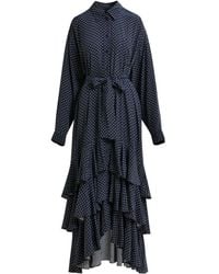 Essentiel Antwerp - Printed Ruffle Maxi Dress - Lyst