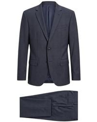 BOSS - Costume En Laine Mélangée À Carreaux - Lyst