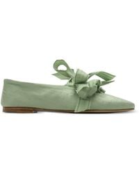 Sleeper - Mille-Feuille Bow-Detail Silk Ballet Flats - Lyst