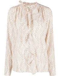 Isabel Marant - Ruffled Abstract-pattern Blouse - Lyst