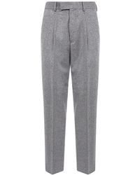 ZEGNA - Pantalones De Lana Con Motivo De Espiga Y Pinzas - Lyst