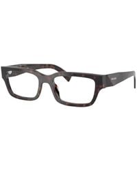 Prada - Vista Brille Mit Eckigem Gestell - Lyst