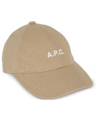 A.P.C. - Cappello Da Baseball Charlie A Coste Con Ricamo - Lyst