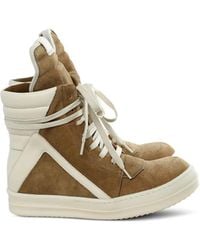 Rick Owens - Extended Tongue Geometric Panel Sneakers - Lyst