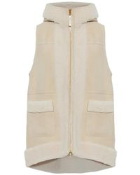 Bogner - Chaleco Lona Con Capucha Y Ribete De Pelo De Borrego - Lyst
