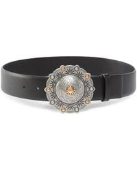 Pinko - Round-Buckle Leather Belt - Lyst
