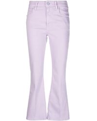 Jacob Cohen - Victoria Logo-Embroidered Cropped Flared Jeans - Lyst