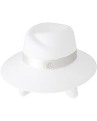 Maison Michel - Virginie Logo-Plaque Detail Wool Fedora - Lyst