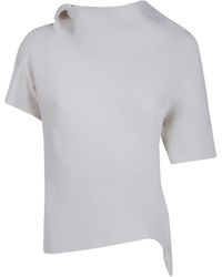 Issey Miyake - Asymmetric Ribbed-Knit Top - Lyst