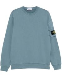 Stone Island - Logo-Patch Sleeve-Pocket Sweatshirt - Lyst