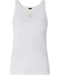 Pinko - Ribbed Vest Top With Love Birds Embroidery - Lyst