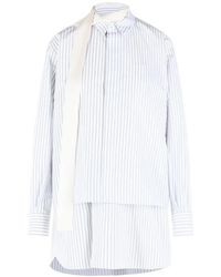 Sacai - Striped Scarf-Detail Mini Dress - Lyst