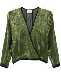 Forte Forte - Metallic Wrap-Effect Top - Lyst
