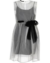LA ROSE - Sheer Bow-Detail Mini Dress - Lyst