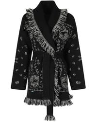 Alanui - Bandana Jacquard-Knit Fringed Cardigan - Lyst