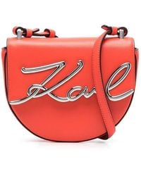 Karl Lagerfeld - K/signature Small Saddle Shoulder Bag - Lyst
