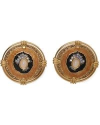 Roberto Cavalli - Crystal-Embellished Medallion Earrings - Lyst