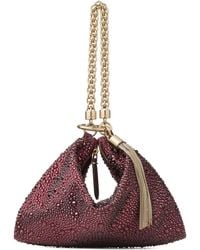Jimmy Choo - Callie Crystal-Embellished Satin Clutch Bag - Lyst