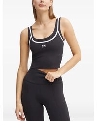 P.E Nation - Forward Ribbed-Knit Contrast-Trim Tank Top - Lyst