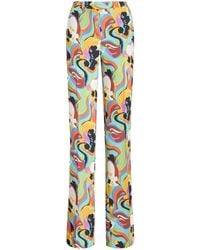 Etro - Floral-Print Straight-Leg Trousers - Lyst