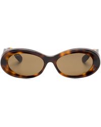 Gucci - Tortoiseshell Oval-frame Sunglasses - Lyst