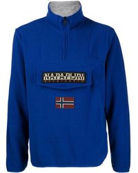 Napapijri - Burgee Half Zip Logo-appliqué Sweatshirt - Lyst