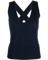 P.A.R.O.S.H. - Criss-cross Straps Knitted Top - Lyst